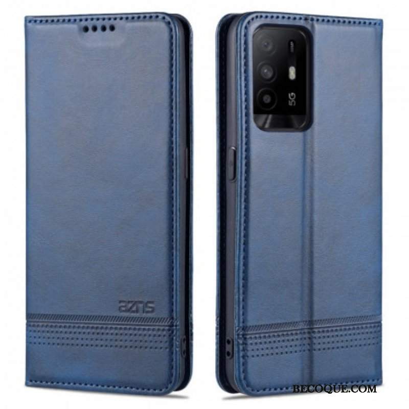 Etui Na Telefon do Oppo A94 5G Etui Folio Stylizacja Skóry Azns