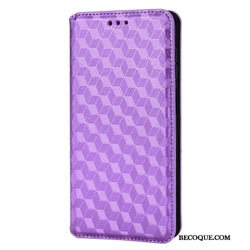 Etui Na Telefon do Samsung Galaxy M23 5G Etui Folio Skórzany Efekt Sześcianu 3d