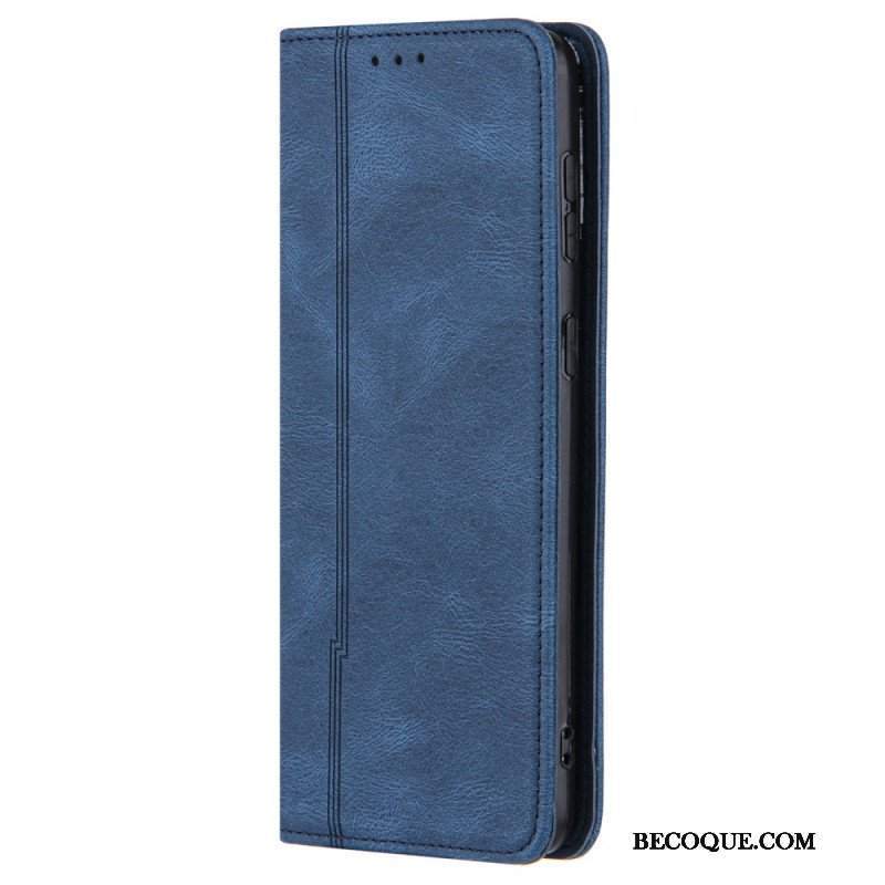 Etui Na Telefon do Samsung Galaxy S22 5G Etui Folio Stylowa Skórzana Linia