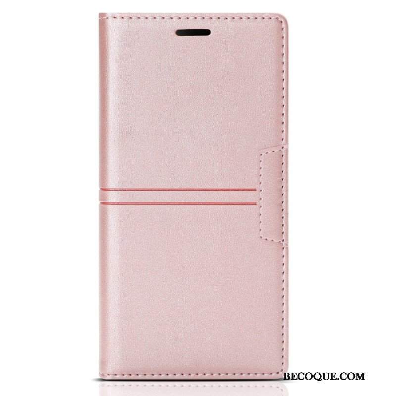 Etui Na Telefon do Samsung Galaxy S22 5G Etui Folio Stylowe Skórzane Przeszycia Magnetyczne Zapięcie