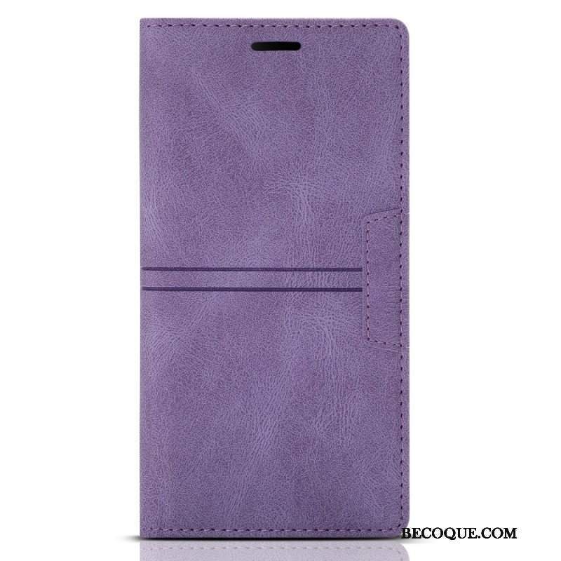 Etui Na Telefon do Samsung Galaxy S22 5G Etui Folio Stylowe Skórzane Przeszycia Magnetyczne Zapięcie