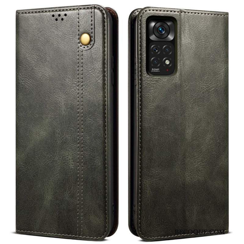 Etui Na Telefon do Xiaomi Redmi Note 11 / 11S Etui Folio Woskowana Sztuczna Skóra