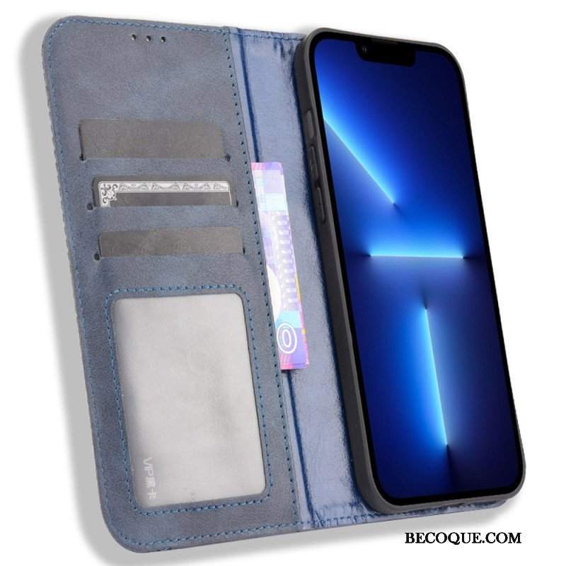 Etui Na Telefon do iPhone 14 Plus Etui Folio Stylizowany Efekt Skóry W Stylu Vintage