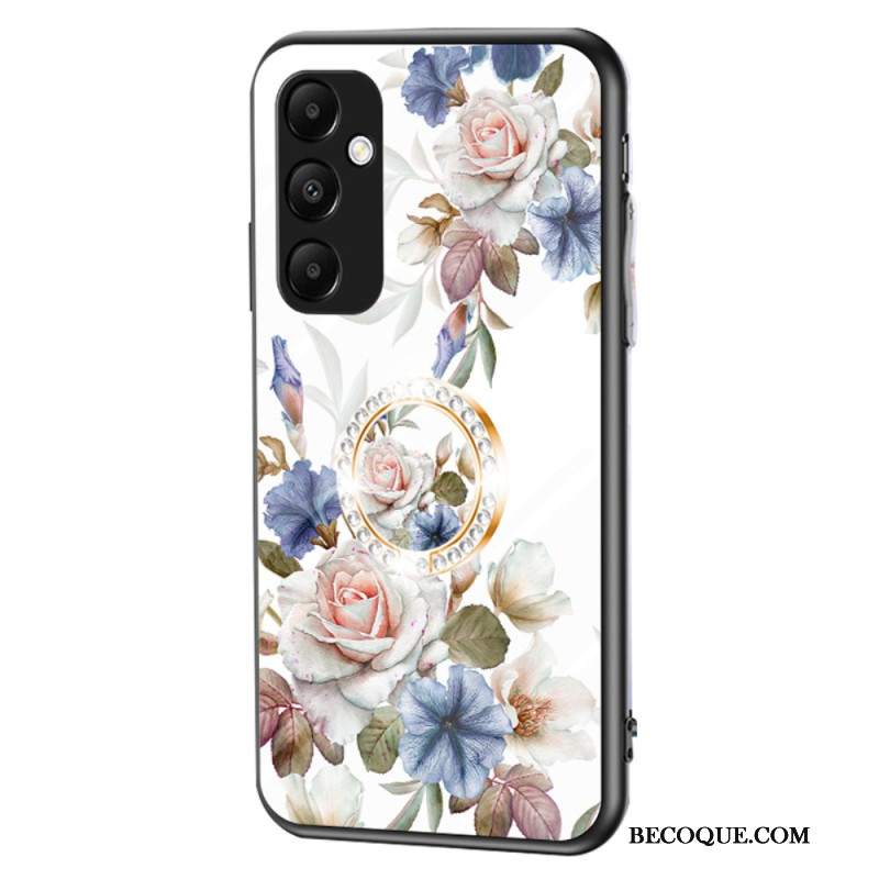 Etui Samsung Galaxy A55 5g Szkło Hartowane Z Uchwytem W Kwiatowy Wzór