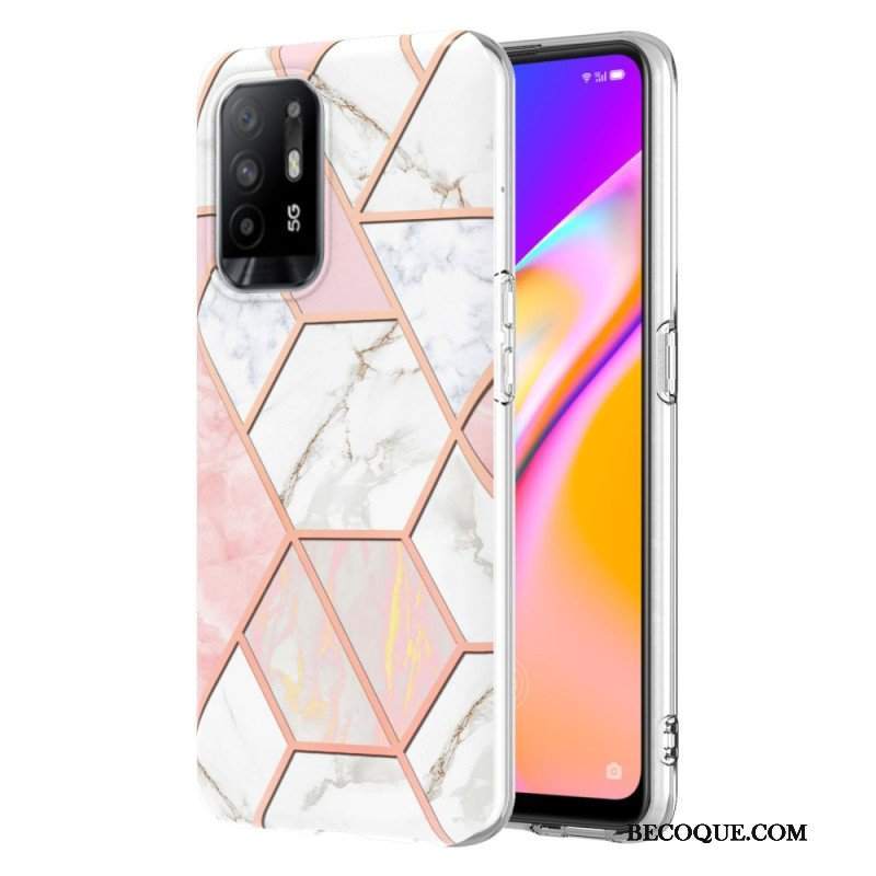 Etui do Oppo A94 5G Błyszczący Geometryczny Marmur