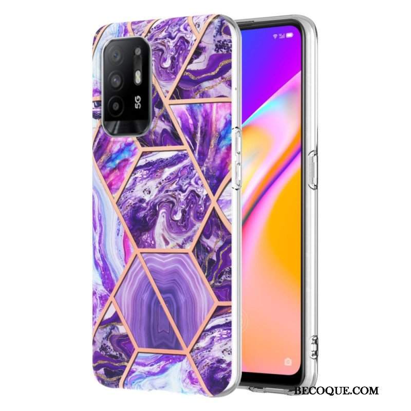 Etui do Oppo A94 5G Błyszczący Geometryczny Marmur