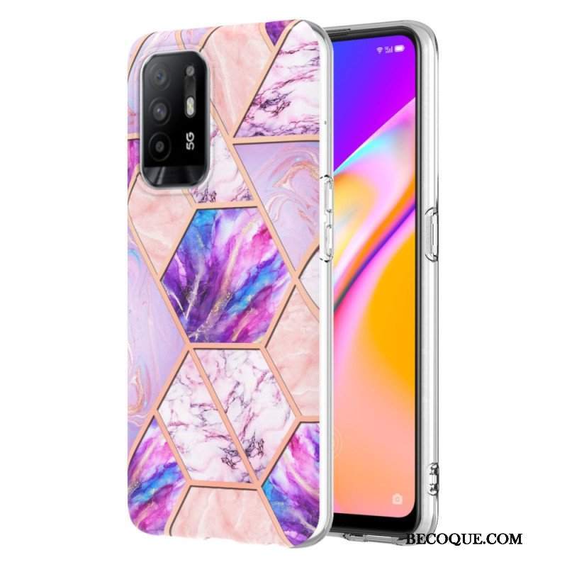 Etui do Oppo A94 5G Błyszczący Geometryczny Marmur