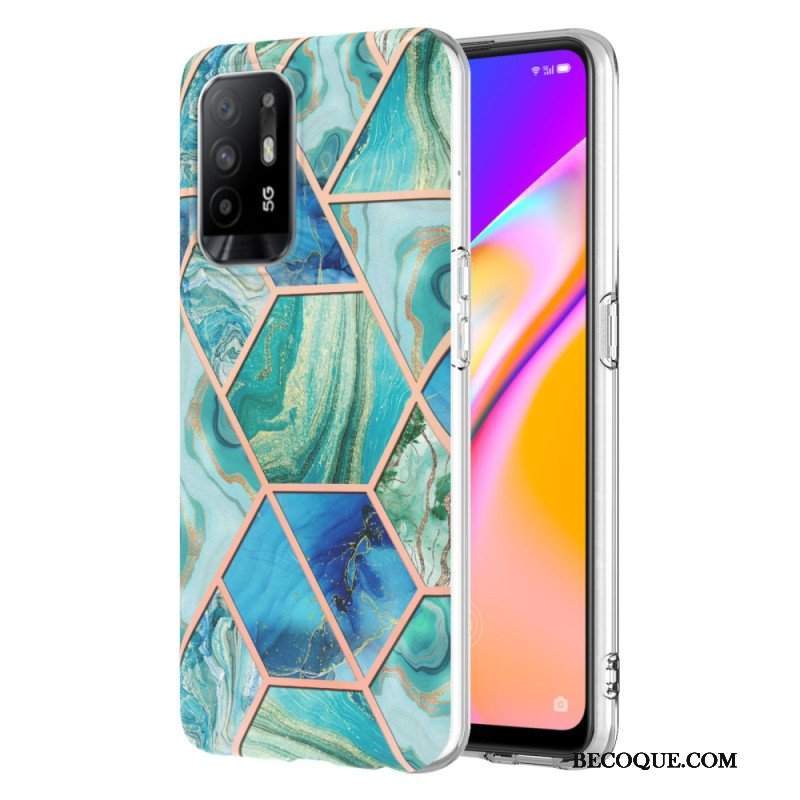 Etui do Oppo A94 5G Błyszczący Geometryczny Marmur