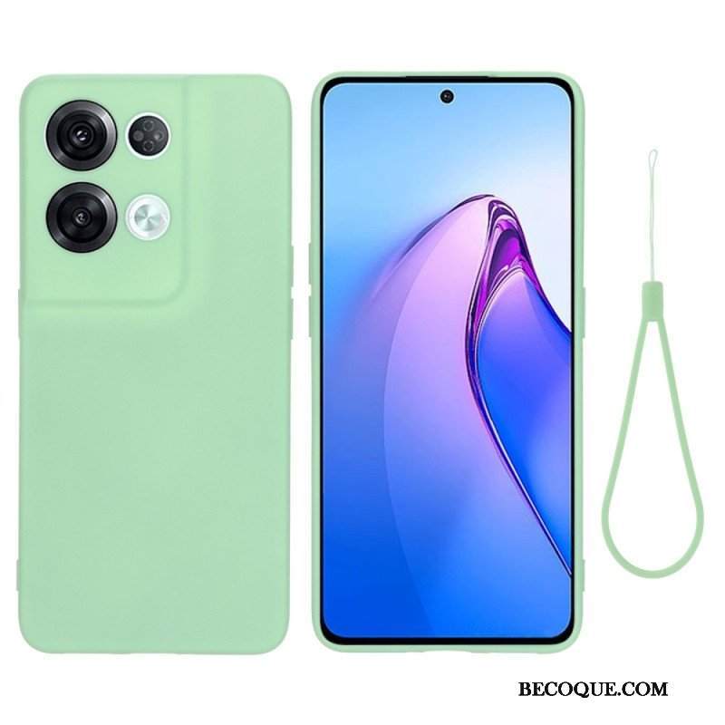 Etui do Oppo Reno 8 Pro z Łańcuch Płynny Silikon W Paski