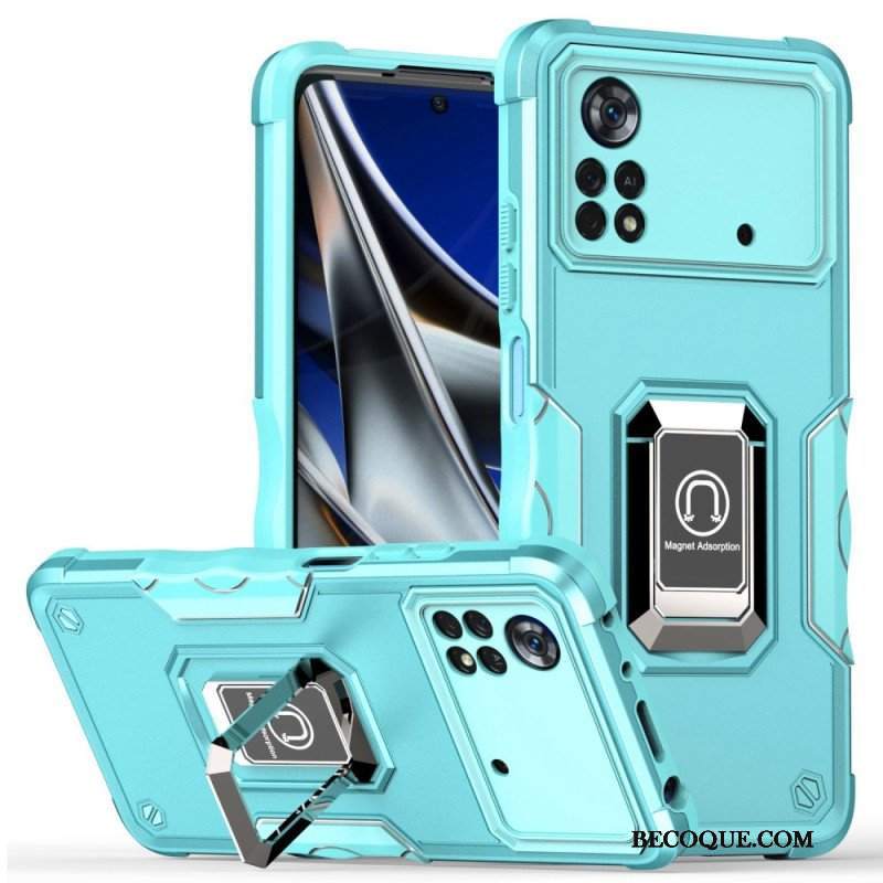 Etui do Poco X4 Pro 5G Wsparcie Pierścienia Z Efektem Metalu