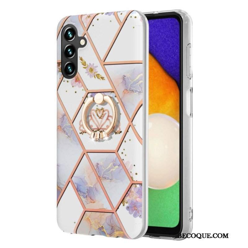 Etui do Samsung Galaxy A13 5G / A04s Marmur Ze Wspornikiem Pierścienia