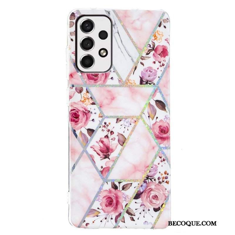 Etui do Samsung Galaxy A53 5G Marmurkowe Kwiaty