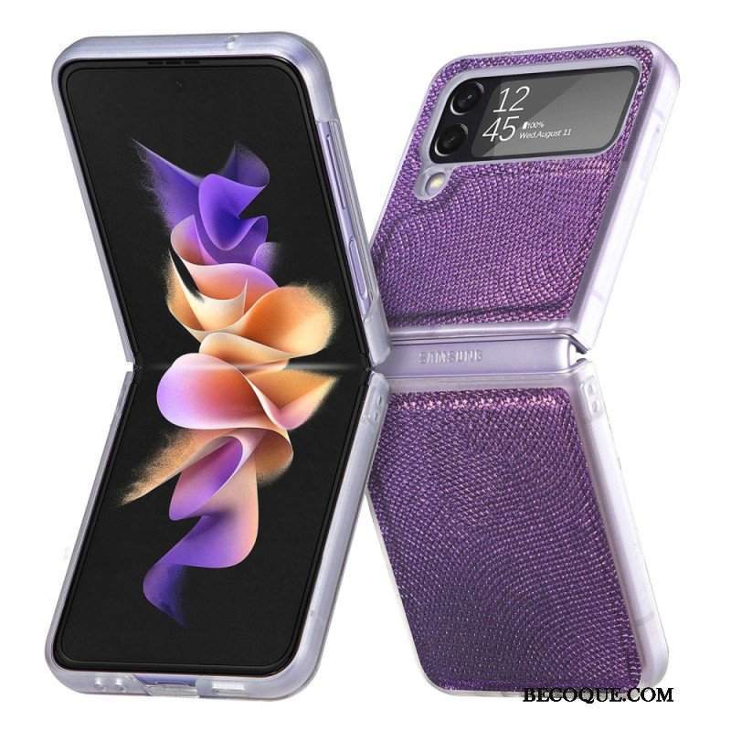 Etui do Samsung Galaxy Z Flip 4 Etui Folio Styl Węża Na Przezroczystym Silikonie