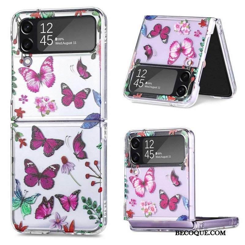 Etui do Samsung Galaxy Z Flip 4 Etui Folio Wiele Motyli