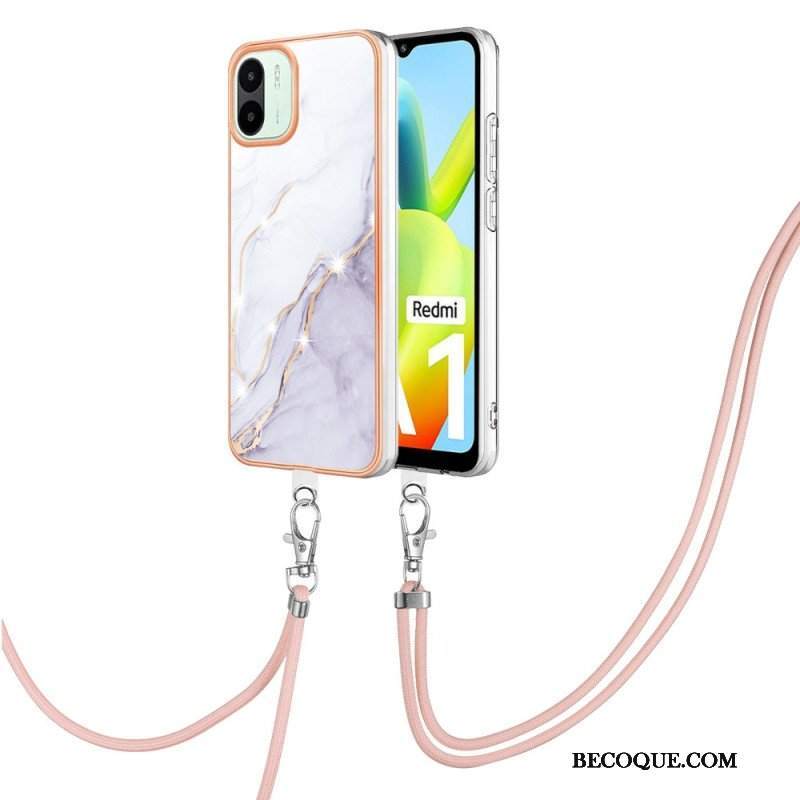 Etui do Xiaomi Redmi A1 ze Sznurkiem Sznurek W Stylu Marmuru