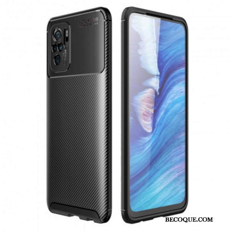 Etui do Xiaomi Redmi Note 10 / 10S Elastyczna Tekstura Włókna Węglowego