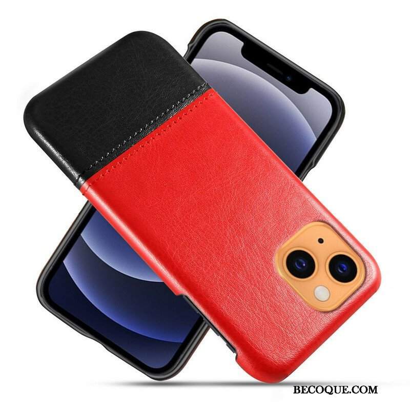 Etui do iPhone 13 Mini Dwukolorowy Efekt Skóry Ksq