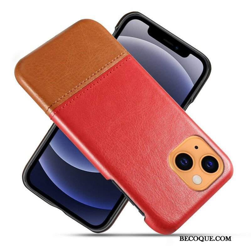 Etui do iPhone 13 Mini Dwukolorowy Efekt Skóry Ksq