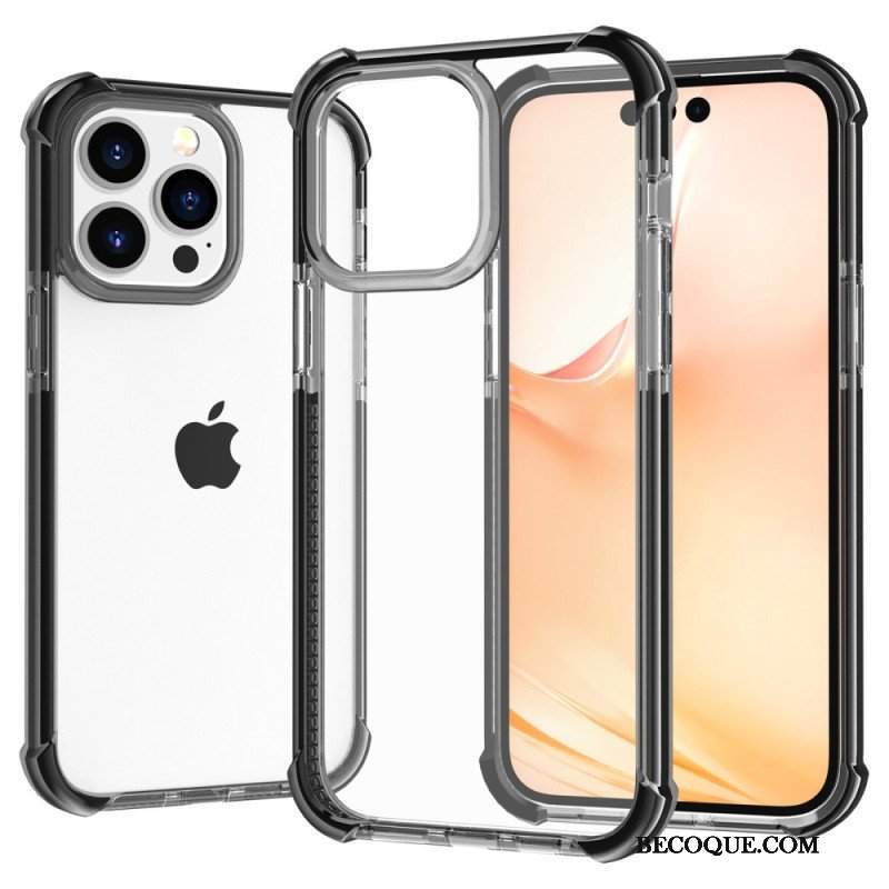 Etui do iPhone 14 Pro Max Przezroczyste Kolorowe Krawędzie