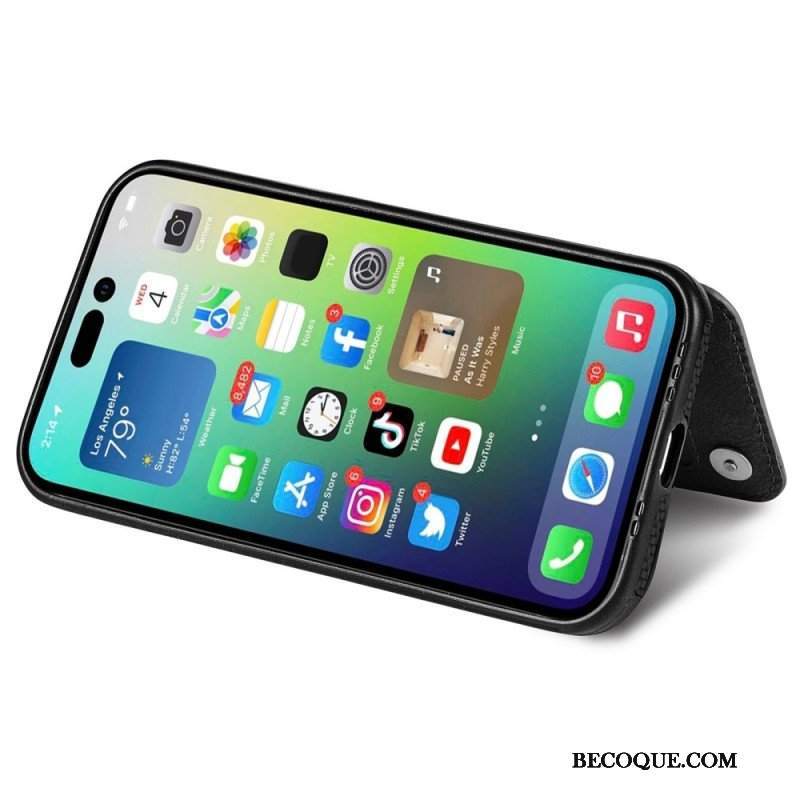 Etui do iPhone 14 Pro Portfel Portfel I Stojak Z Włókna Węglowego