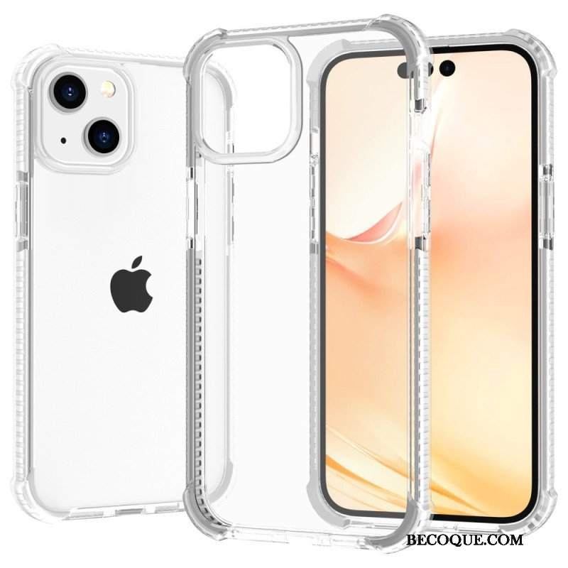 Etui do iPhone 14 Przezroczyste Kolorowe Krawędzie