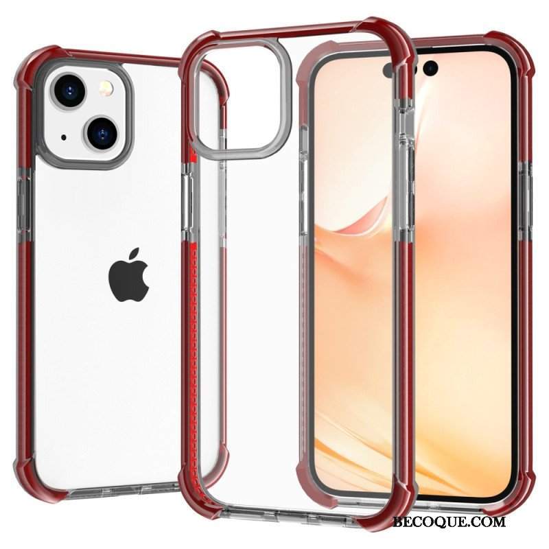 Etui do iPhone 14 Przezroczyste Kolorowe Krawędzie