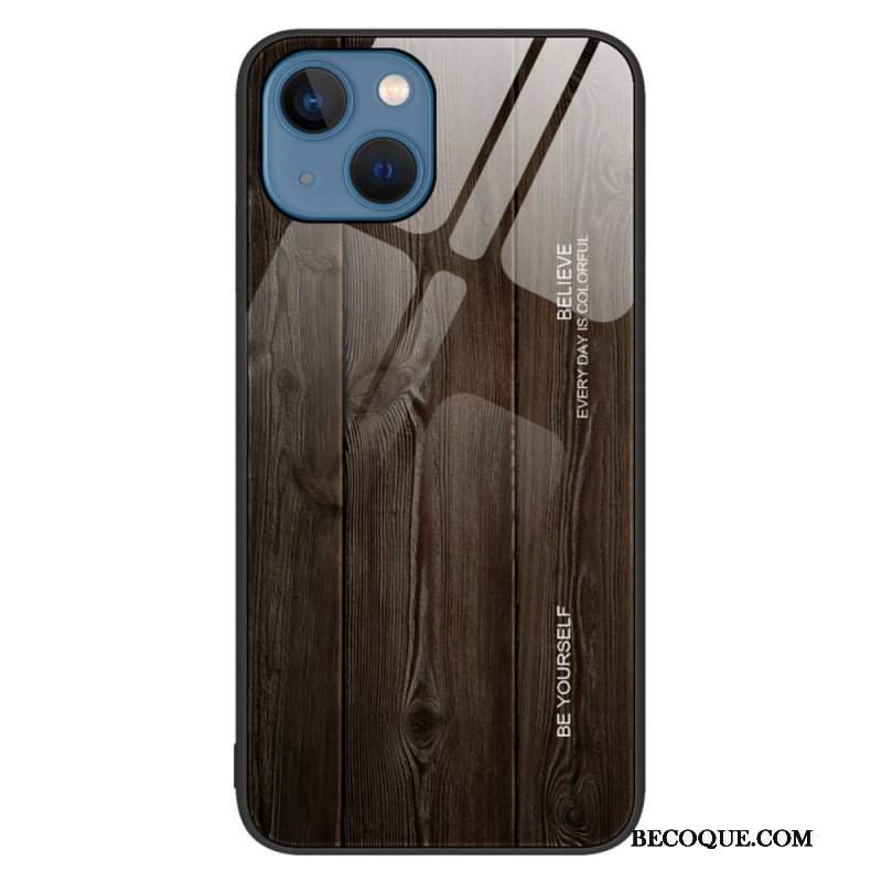 Etui do iPhone 14 Szkło Hartowane W Stylu Drewna