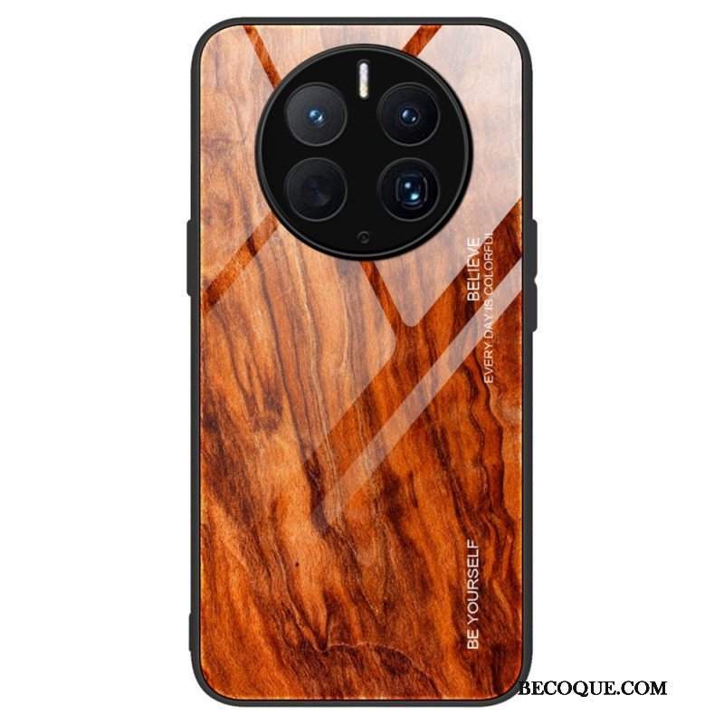 Futerały do Huawei Mate 50 Pro Szkło Hartowane W Stylu Drewna