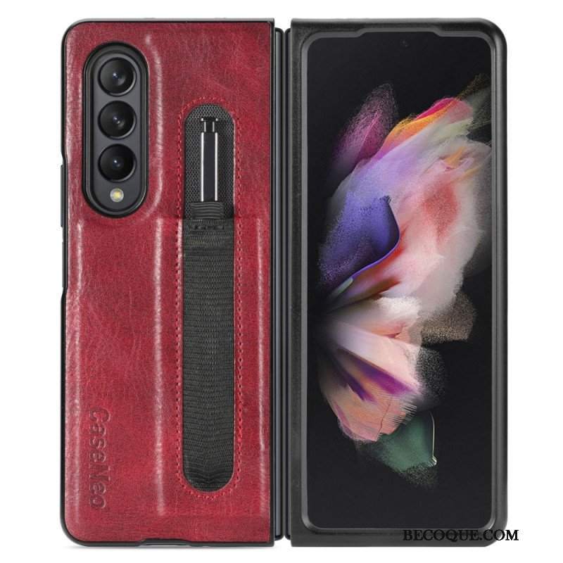 Futerały do Samsung Galaxy Z Fold 3 5G Stylowy Skórzany Uchwyt Na Rysik Caseneo