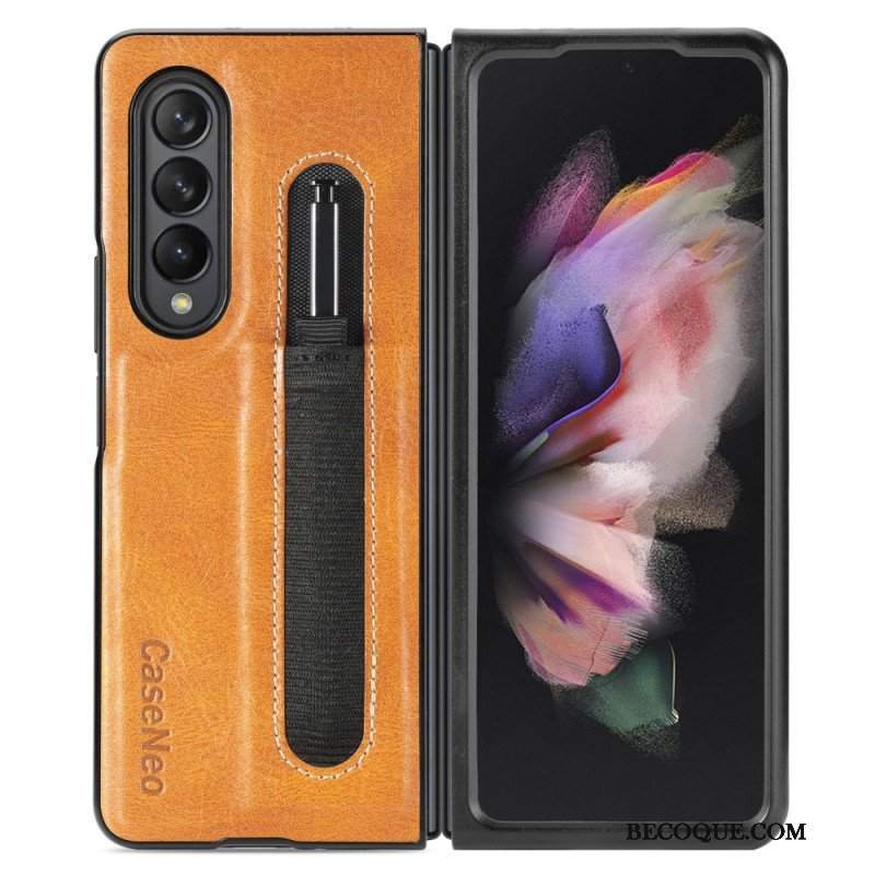 Futerały do Samsung Galaxy Z Fold 3 5G Stylowy Skórzany Uchwyt Na Rysik Caseneo