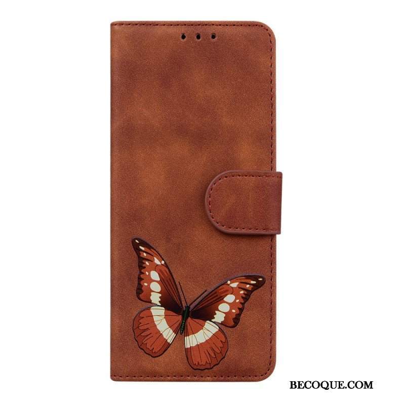 Obudowa Etui Na Telefon do Xiaomi Redmi Note 11 Pro / 11 Pro 5G Motyl Dotykający Skóry