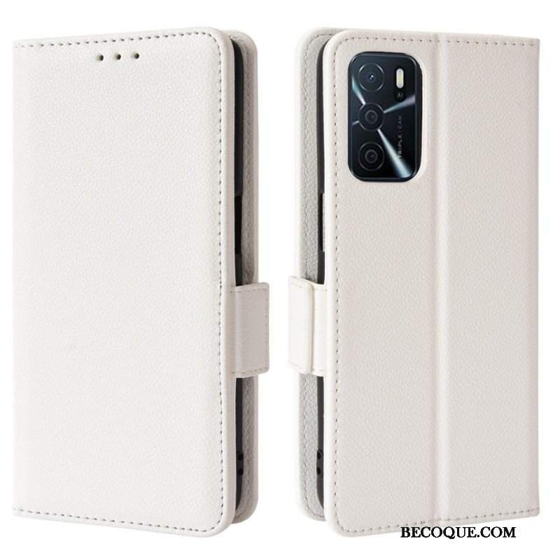 Skórzany Futerał do Oppo A16 / A16s Etui Folio Flap Double Litchi Nowe Kolory