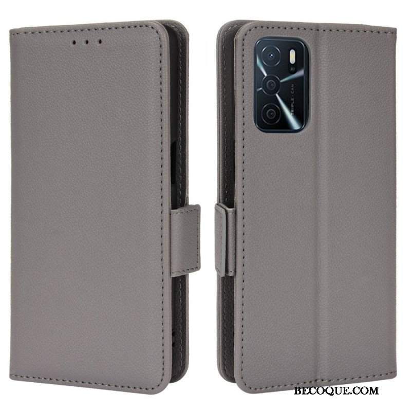 Skórzany Futerał do Oppo A16 / A16s Etui Folio Flap Double Litchi Nowe Kolory