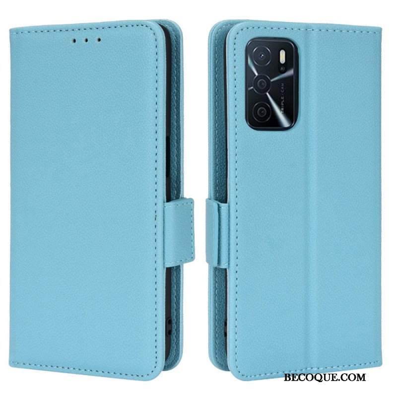 Skórzany Futerał do Oppo A16 / A16s Etui Folio Flap Double Litchi Nowe Kolory