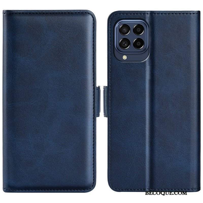 Skórzany Futerał do Samsung Galaxy M53 5G Etui Folio Podwójna Klapa