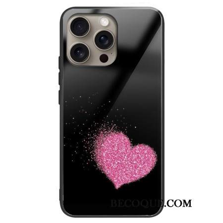 Etui Do iPhone 16 Pro Max Szkło Hartowane W Kształcie Różowego Serca