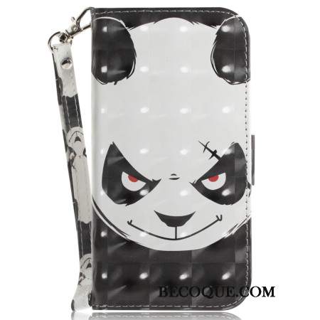 Etui Folio Do Google Pixel 8 Wściekła Panda Z Paskiem