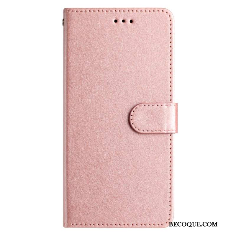 Etui Folio Do Oppo A98 5g Jedwabna Tekstura Na Ramiączkach