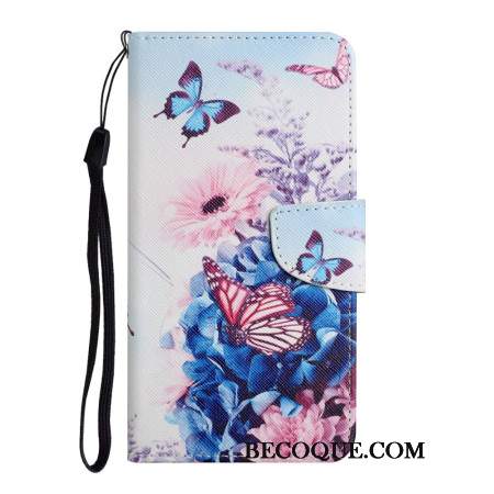 Etui Folio Do Samsung Galaxy A16 5g Fioletowe Motyle