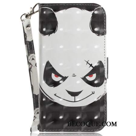 Etui Folio Do Samsung Galaxy A55 5g Wściekła Panda Z Paskiem