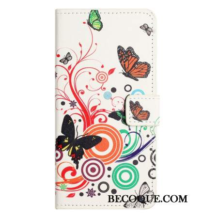 Etui Folio Do Samsung Galaxy S24 5g Motyle Na Białym Tle