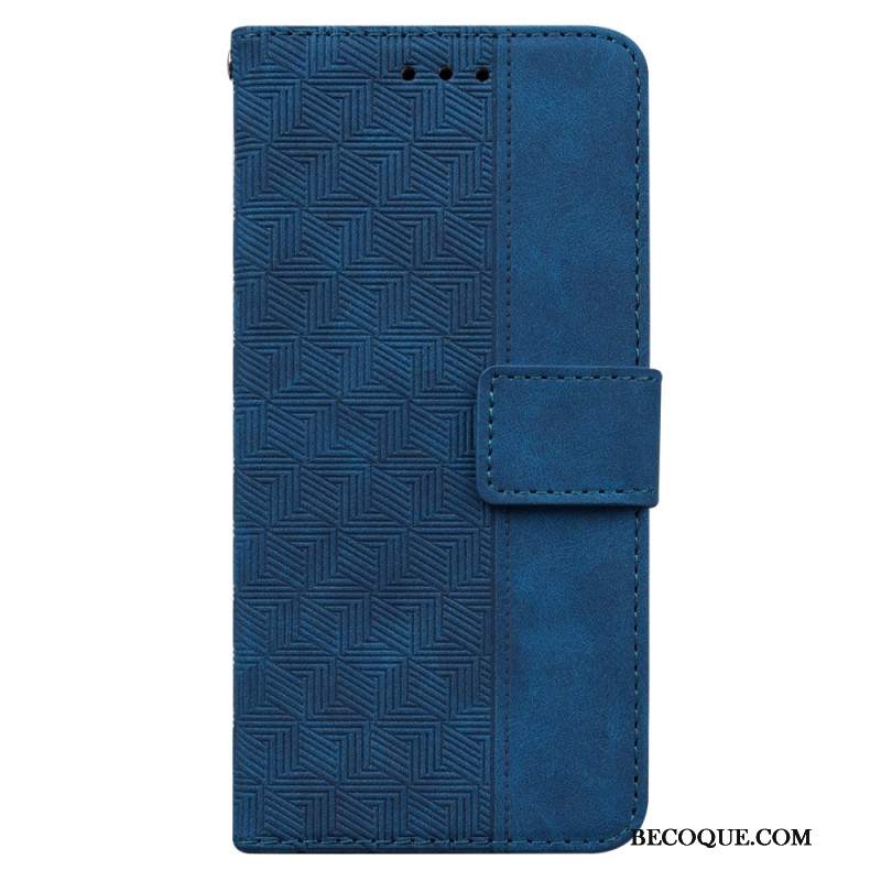 Etui Folio Do Xiaomi 14 Tkany Wzór Na Ramiączkach