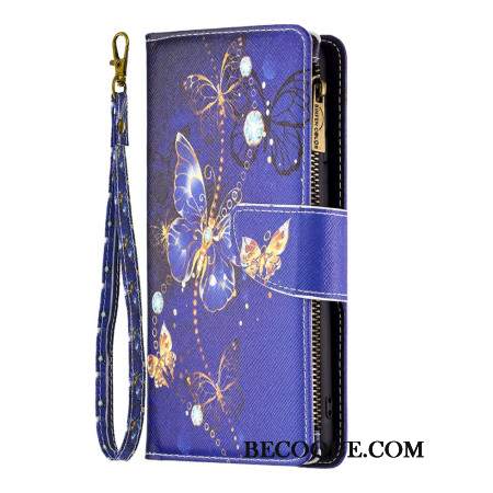 Etui Folio Do Xiaomi Redmi Note 13 5g Fioletowy Portfel W Motyle Z Paskiem