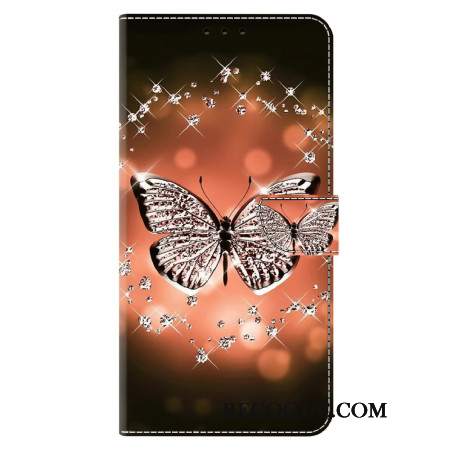 Etui Folio Do Xiaomi Redmi Note 13 5g Kryształowy Motyl