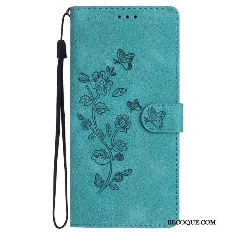 Etui Folio Do iPhone 16 Pro Nadruk W Kwiatowy Wzór