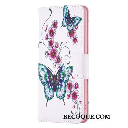 Etui Folio Do iPhone 16 Pro Zielone Motyle