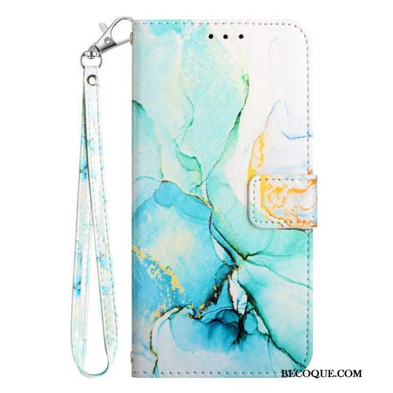 Etui Folio Google Pixel 9 Pro Marmurkowy Styl Z Paskami