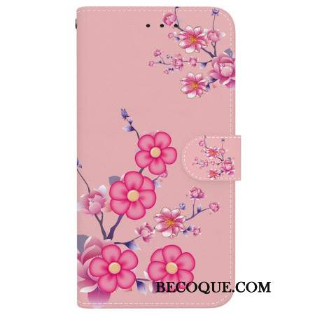 Etui Folio Motorola Edge 50 Fusion Wzór Sakura Z Paskiem