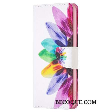 Etui Folio Oppo A98 5g Akwarela Kwiat Etui Ochronne