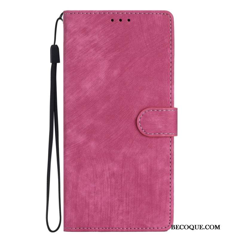 Etui Folio Oppo A98 5g Efekt Zamszu Z Paskiem Etui Ochronne